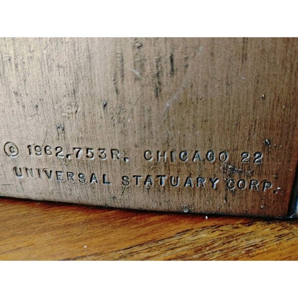 VTG Golden Praying Hands With Bible Bookends Set of 2 L/R Brass Color Finish - Picture 5 of 11